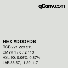 カラーコード: HEX #DDDFDB | qconv.com