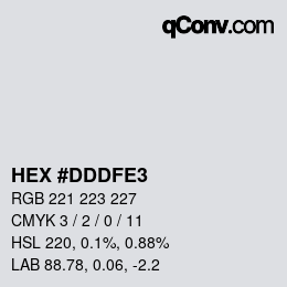 颜色代码: HEX #DDDFE3 | qconv.com
