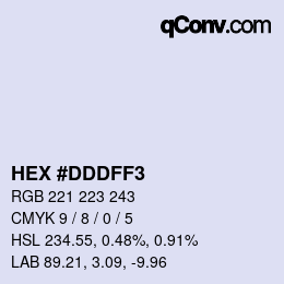 Color code: HEX #DDDFF3 | qconv.com