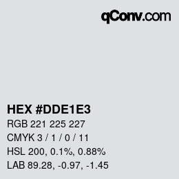 Color code: HEX #DDE1E3 | qconv.com