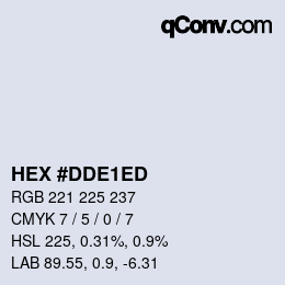 カラーコード: HEX #DDE1ED | qconv.com