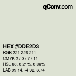 Color code: HEX #DDE2D3 | qconv.com