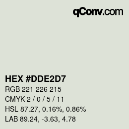 Color code: HEX #DDE2D7 | qconv.com