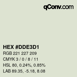 カラーコード: HEX #DDE3D1 | qconv.com