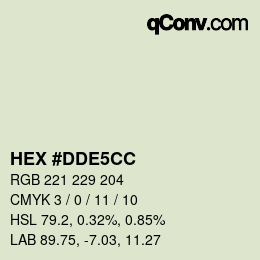 カラーコード: HEX #DDE5CC | qconv.com