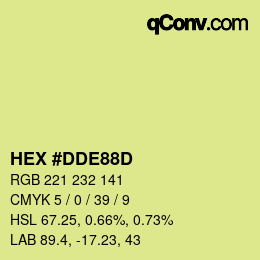 カラーコード: HEX #DDE88D | qconv.com