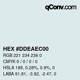 Color code: HEX #DDEAEC00 | qconv.com