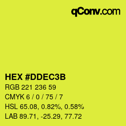 Color code: HEX #DDEC3B | qconv.com