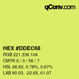 カラーコード: HEX #DDEC68 | qconv.com