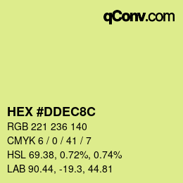 Color code: HEX #DDEC8C | qconv.com
