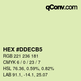 カラーコード: HEX #DDECB5 | qconv.com