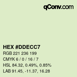 Color code: HEX #DDECC7 | qconv.com