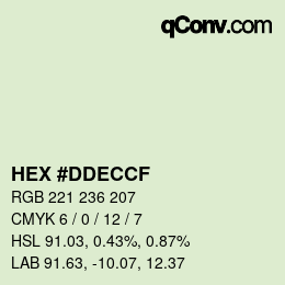 Color code: HEX #DDECCF | qconv.com