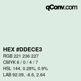 カラーコード: HEX #DDECE3 | qconv.com