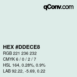 カラーコード: HEX #DDECE8 | qconv.com
