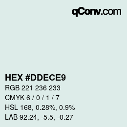 カラーコード: HEX #DDECE9 | qconv.com