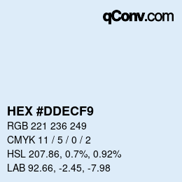 カラーコード: HEX #DDECF9 | qconv.com