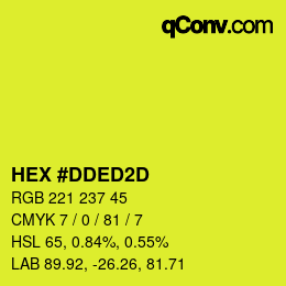 颜色代码: HEX #DDED2D | qconv.com