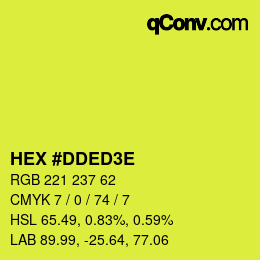 Color code: HEX #DDED3E | qconv.com