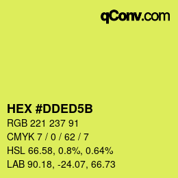 Color code: HEX #DDED5B | qconv.com