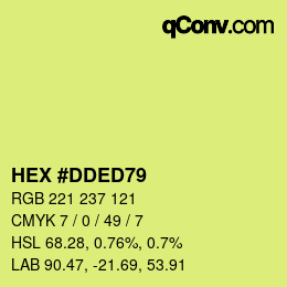 カラーコード: HEX #DDED79 | qconv.com