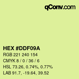 Color code: HEX #DDF09A | qconv.com