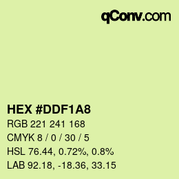 Color code: HEX #DDF1A8 | qconv.com