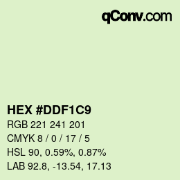 Color code: HEX #DDF1C9 | qconv.com