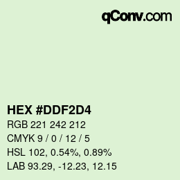 Color code: HEX #DDF2D4 | qconv.com