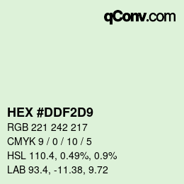 カラーコード: HEX #DDF2D9 | qconv.com