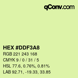 カラーコード: HEX #DDF3A8 | qconv.com