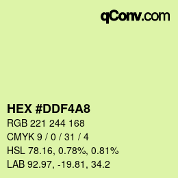 カラーコード: HEX #DDF4A8 | qconv.com