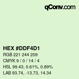カラーコード: HEX #DDF4D1 | qconv.com