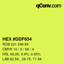 Color code: HEX #DDF654 | qconv.com