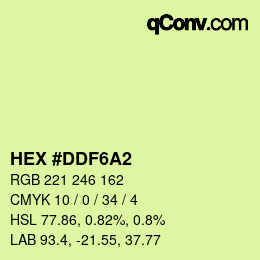 Código de color: HEX #DDF6A2 | qconv.com