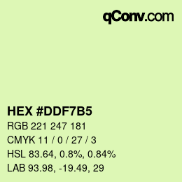 カラーコード: HEX #DDF7B5 | qconv.com