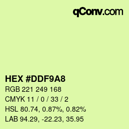 Color code: HEX #DDF9A8 | qconv.com