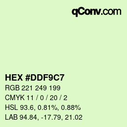 Color code: HEX #DDF9C7 | qconv.com