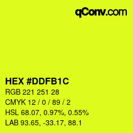 カラーコード: HEX #DDFB1C | qconv.com