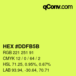 颜色代码: HEX #DDFB5B | qconv.com