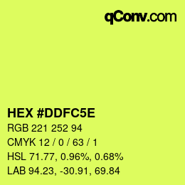 カラーコード: HEX #DDFC5E | qconv.com