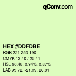 Color code: HEX #DDFDBE | qconv.com