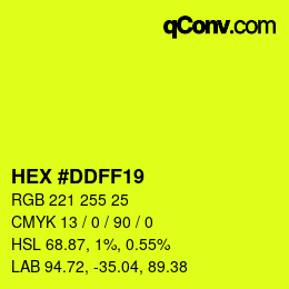 Color code: HEX #DDFF19 | qconv.com