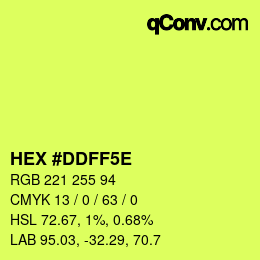 Farbcode: HEX #DDFF5E | qconv.com
