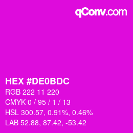 Color code: HEX #DE0BDC | qconv.com