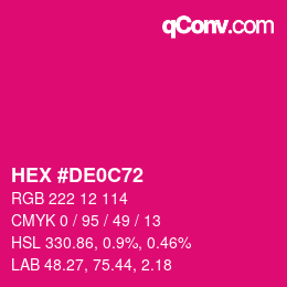 Color code: HEX #DE0C72 | qconv.com