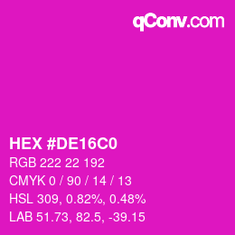 Color code: HEX #DE16C0 | qconv.com