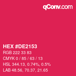Color code: HEX #DE2153 | qconv.com