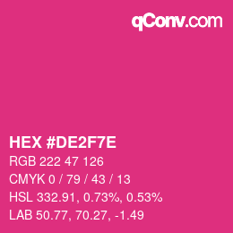 Color code: HEX #DE2F7E | qconv.com