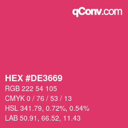 颜色代码: HEX #DE3669 | qconv.com